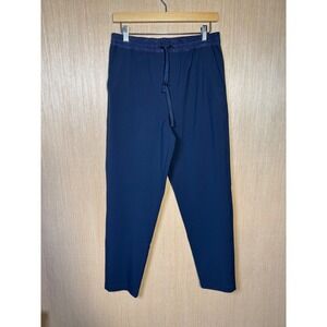 Marella Max Mara $375 Navy Blue Viscose Blend Cropped Drawstring Pants Women's